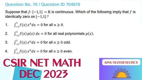 Qu ID 704070 Solution | Real Analysis | CSIR NET MATHEMATICS Dec 2023