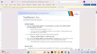 Shelly Cashman Access 365 | Module 7: End of Module Project 1 TopStream, Inc.