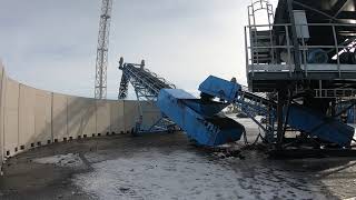Radial coal stacker testing