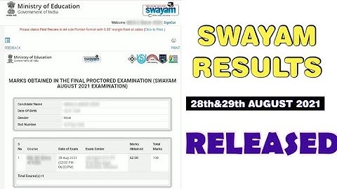 SWAYAM RESULTS AUGUST 2021 RELEASED | How to check SWAYAM results | THE INFORMATIVE IN