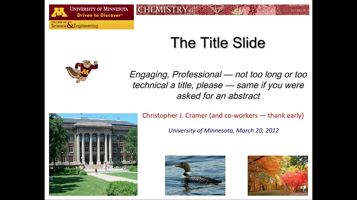 How to Give a Talk Talk (by Prof. Christopher Cram...