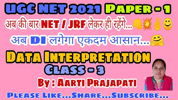 UGC NET // Paper - 1 // Unit - 7 // Data Interpretation // Class - 3