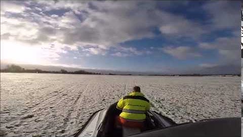 Axceler-8 Hovercraft Centre playing in the snow.