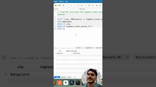 Mysql Interview Question: Find the city with the highest total salary expense #mysql #database
