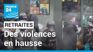 Retraites : les violences en hausse, l'Intérieur fait état de 1 500 casseurs partout en France