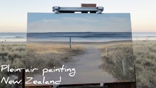 Plein Air Painting - how I painted this little beach access in changing light