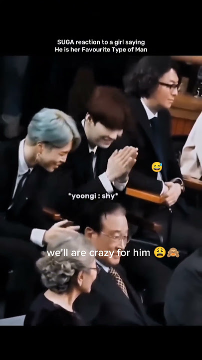 Yoongi reaction to an army saying she likes yoongi most 🌚😌#trending #bts #btshindiedits #btsarmy