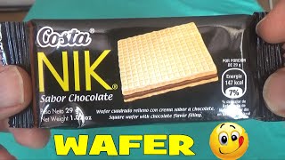 sombrero aparato Limpia la habitación WAFER "NIK" COSTA de CHOCOLATE 29g - VAMOS A PROBAR !! - YouTube