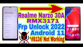 Realme Narzo 30A (RMX3171) Frp Bypass Without Pc |New Trick 2022| Bypass Google Account 100% Working