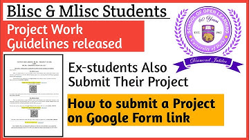 DU SOL Blisc & Mlisc project work guideline release 2024 l how to submit Project on Google Form #Sol