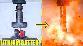 Crushing Huge Lithium Ion Batteries With Hydraulic Press