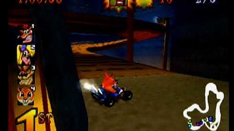 CTR Crash Team Racing: Arcade: Dragon Mines: Single: Easy: 3 Laps [Race Time] - Playstation 1