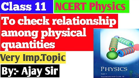 To check relationship among physical quantities//Class 11 physics Chapter -2 Unit & Measurements