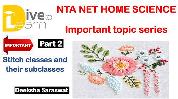 Types of Stitches, NTA NET- HOME SCIENCE, Important topic series (part -2)