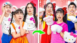 Gia Đình Tôi Biến Hình Trở Thành Gia Đình Hello Kitty! | Baby Doll TV Tiếng Việt