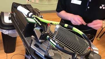 Time Lapse: How to String a Hybrid Tennis racquet with natural gut.