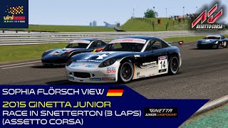 2015 Ginetta Junior | Race in Snetterton - 300 (3 laps) | Sophia Flörsch view (Assetto Corsa)