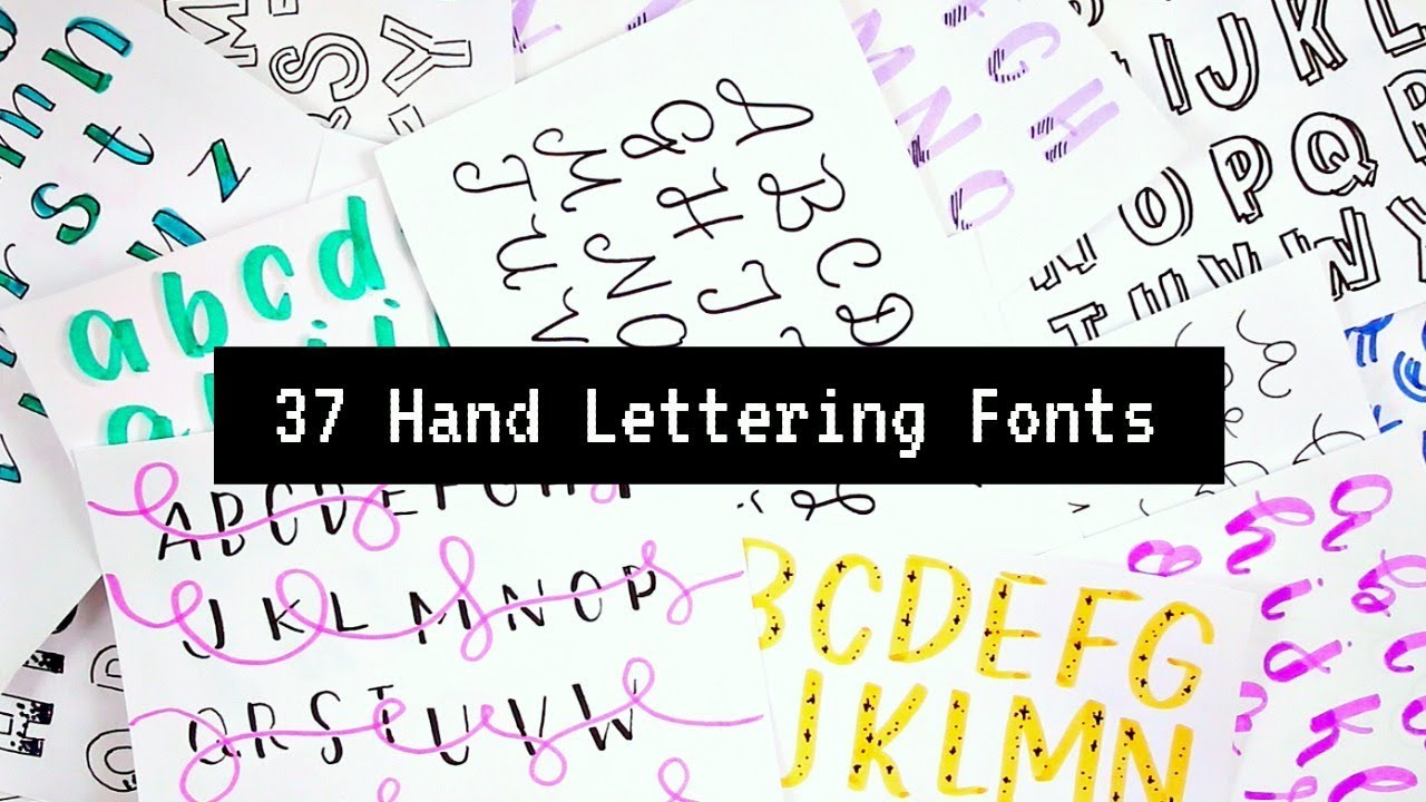 20 Hand Lettered Fonts!  How to write in different styles