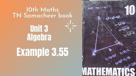 10th Maths Graph|| Tamil Nadu Syllabus|| Unit 3 Algebra|| Example 3.55|| Graph