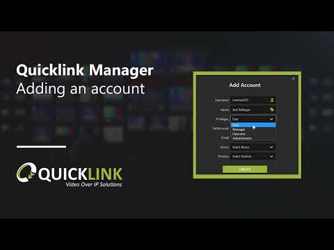 QuickLink StudioManager Adding An Account