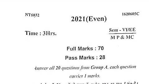 || Microprocessor & Microcontroller || Question paper Electrical 6th sem diploma sbte bihar