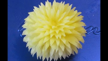 Hướng dẫn cách tỉa hoa Cúc từ KhoaiTây-Carving Art Potato-Blume schnitzen aus Kartofel .從蔬菜雕刻花