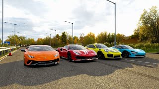 FH4: Lamborghini Huracan Performante vs Ferrari 488 Pista vs Porsche 911 GT2 RS vs McLaren 720s