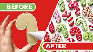 How to Decorate 10 Candy Cane Cookies ~ Christmas Cookie Decorating