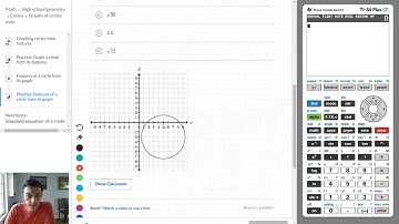 Features of a circle from its graph (solving Khan Academy problems)
