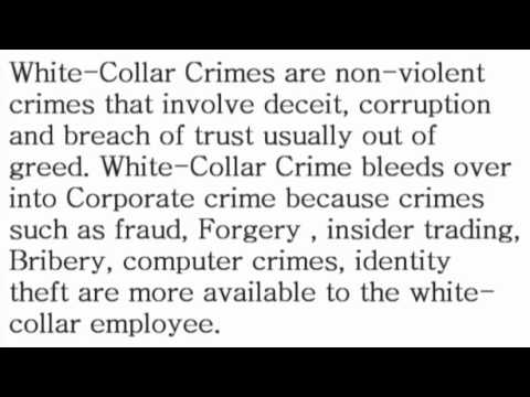 White Collar Crimes What Is The Definition Financial Dictionary By Subjectmoney Com Youtube