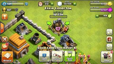 Clash Of Clans Upgrading Level 8 Elixer Collector