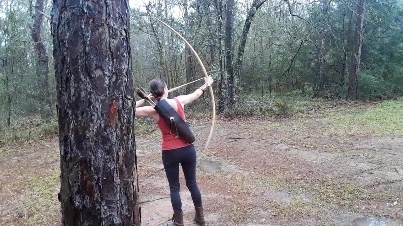 Traditional Archery Practice In The Rain Distance Shoot English
