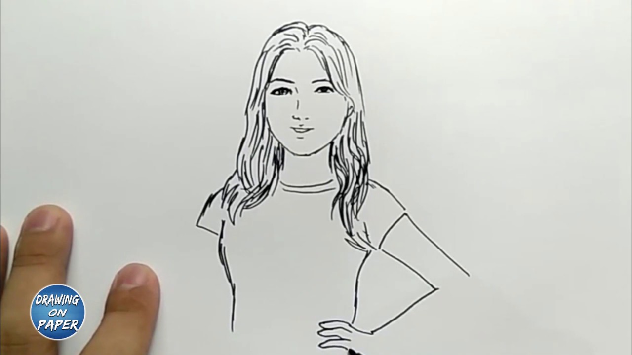 Very Easy!! How to Draw Beautiful Teen Girl - Drawing doodle art for kids 