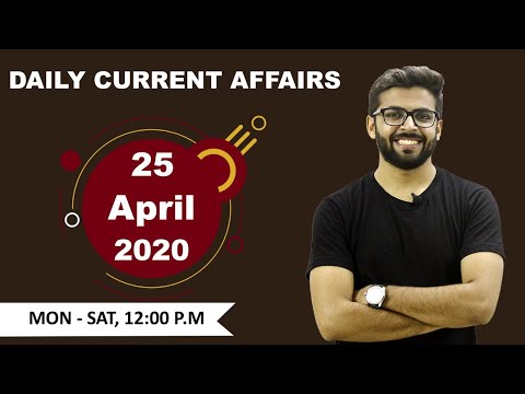 25 April 2020 Current Affairs | Well Academy Current Affairs | Daily Current Affairs 2020