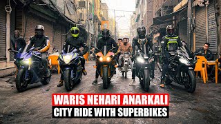 Lahore ki Best Nehari Ka Nashta 🤤| Walled City Ride on Superbikes ⚡️