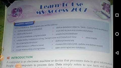 class 8 Computer Learn to use of m s access 2007