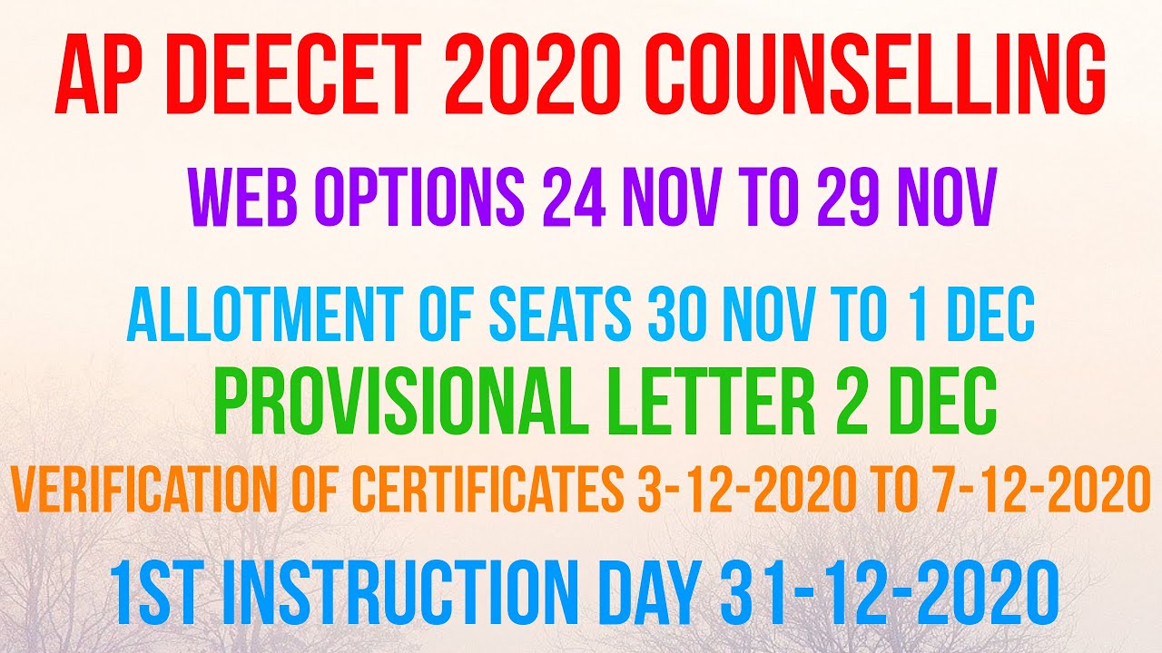 ap deecet 2020 counselling
