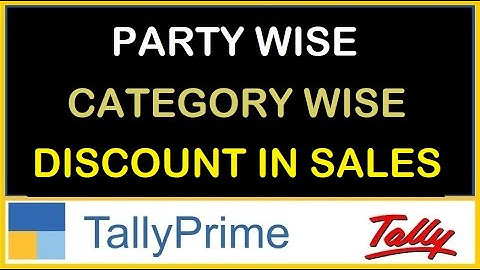 PARTY WISE CATEGORY WISE DISCOUNT IN TALLY | TDL FOR TALLY