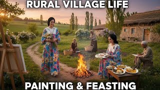 Twins in Nature: Painting a Misty Forest & Cooking Healthy Steamed Fish Rice on Fire