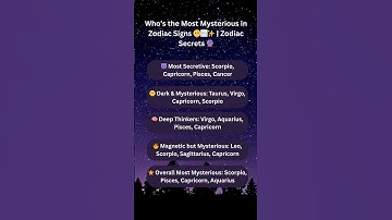 Who’s the Most Mysterious in Zodiac Signs 😶‍🌫️✨ | Zodiac Secrets 🔮 #Shorts