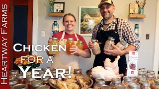 Stock Up A Year's Supply of Chicken | Raw Pack Meat Pressure Canning | Bone Broth | Grocery Haul