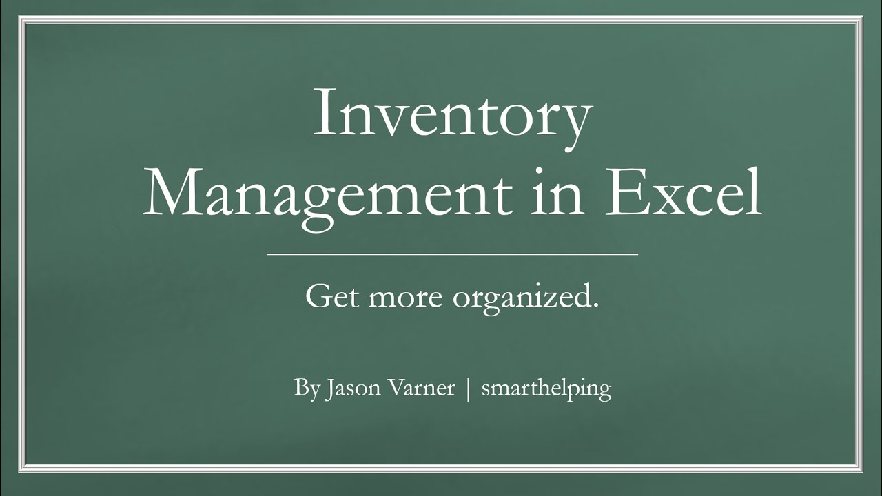 Excel Inventory Management & Tracking Template/Tool - YouTube