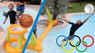 CHALLENGE JEUX OLYMPIQUES DANS LA PISCINE - Volley-ball, Basket-ball, Tirs de Nerf... screenshot 3