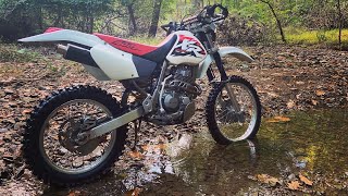 technical trail ride on an XR400R