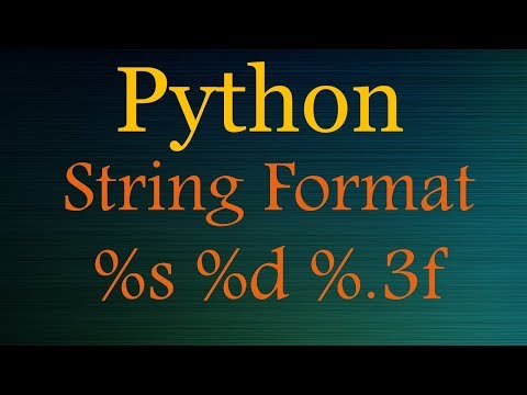 Python Tutorials - "%s %d" % ("string_formatting_in_Python", 3)