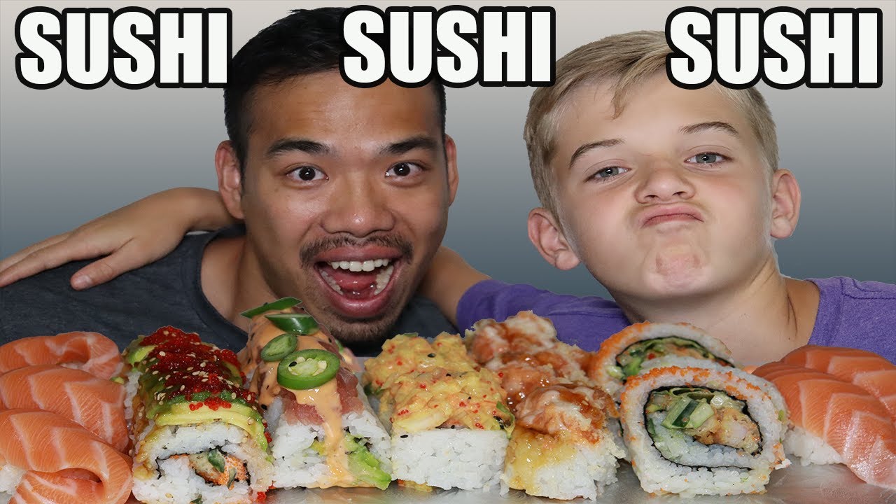 SUSHI FEAST! YELLOWTOWN ROLL, CATERPILLAR ROLL, DIABLO ROLL, SALMON