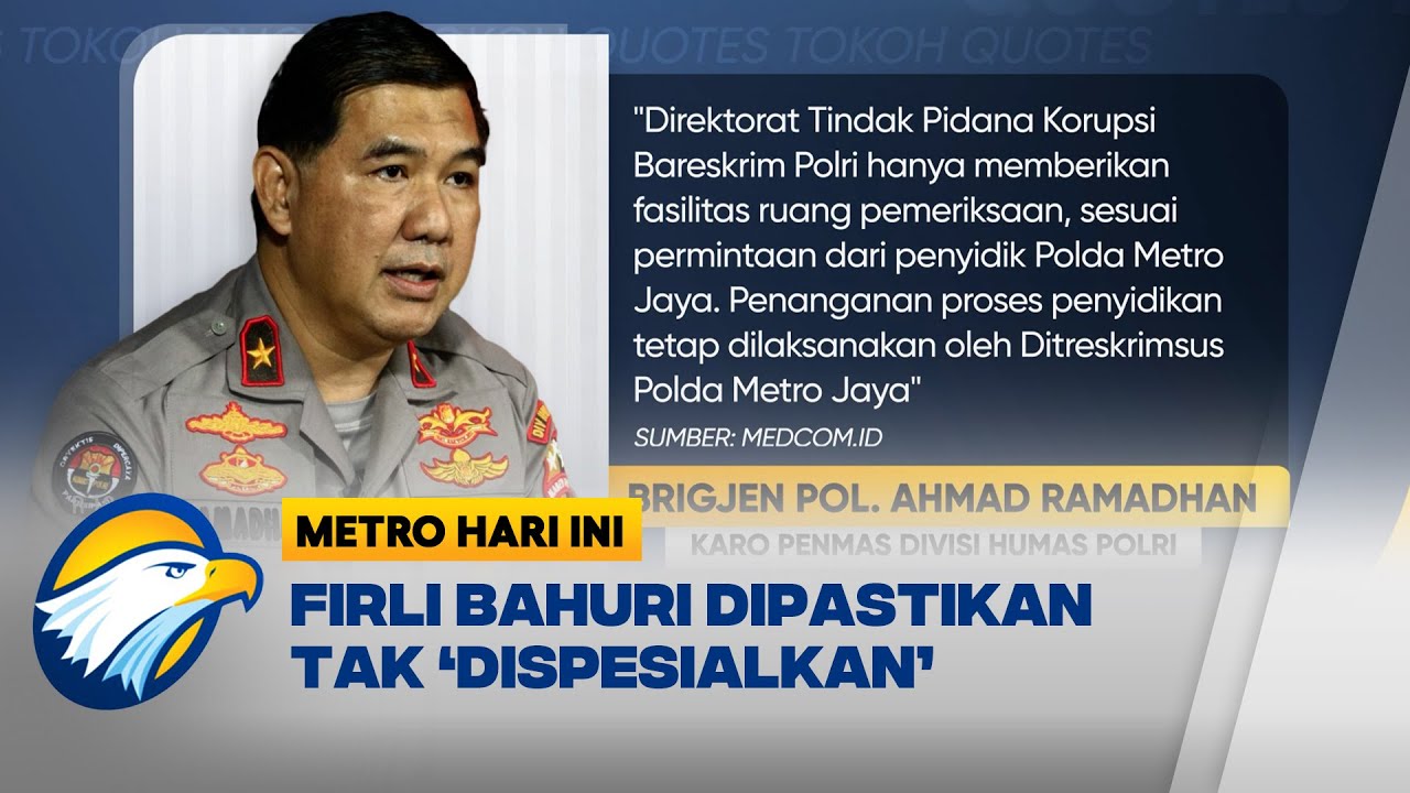 Mabes Polri Pastikan Firli Bahuri Tak Diperlakukan Spesial