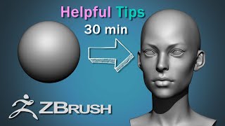Real Time Female Head Sculpting Tutorial (Zbrush)