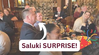 SIU Alumni Association surprises Steve Falat with Saluki Spirit Award