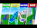 Minecraft Battle: NOOB vs PRO vs HACKER vs GOD: WATER PARK SLIDE HOUSE BUILD CHALLENGE / Animation